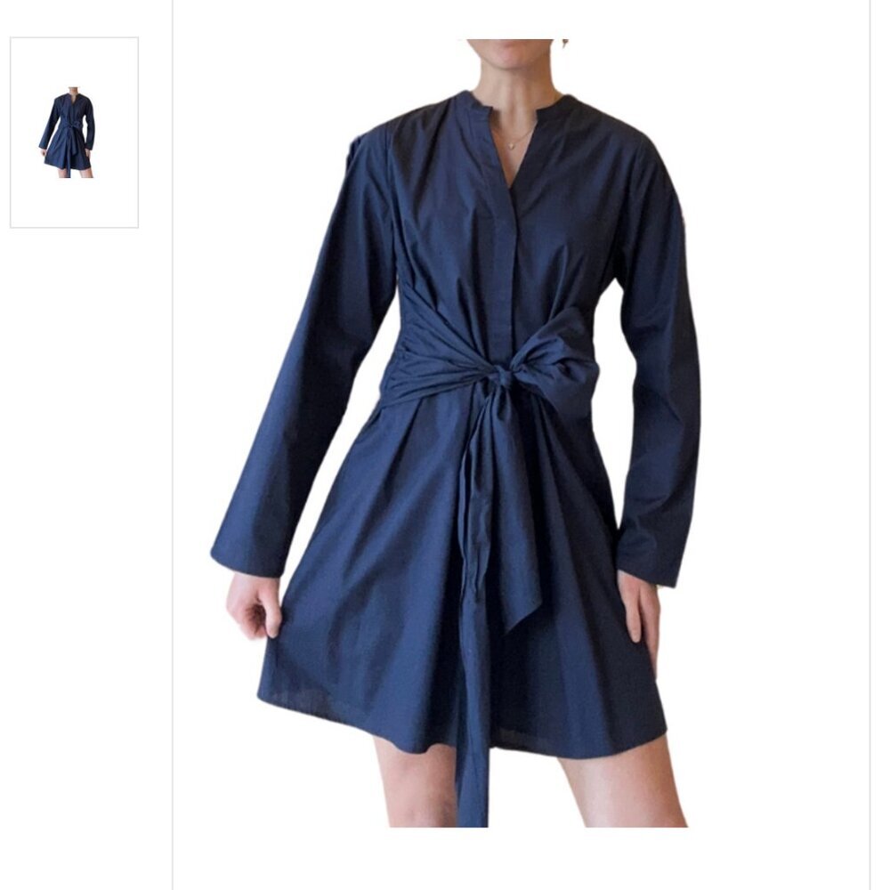 Harriet Dress Navy Poplin Anna Cate MEDIUM